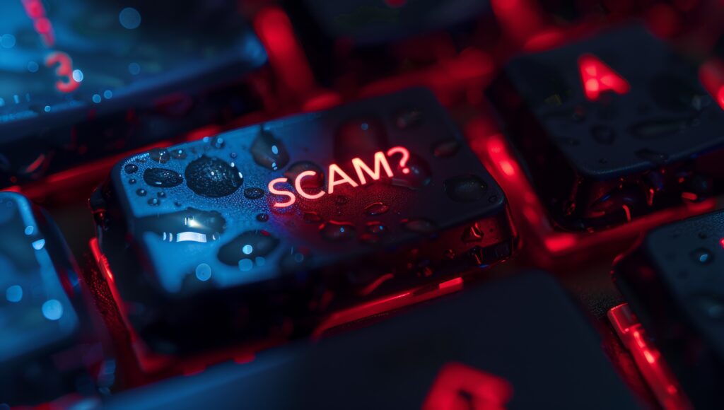 SCAM button on a computer keyboard